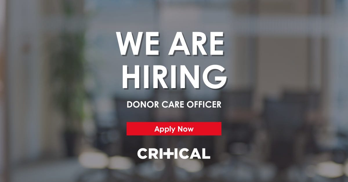 CRITICAL Charity hiring Donor Care Officer