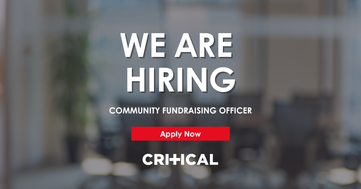 CRITICAL Charity hiring community fundraising officer