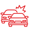 Critical Road Traffic Collision Icon Red